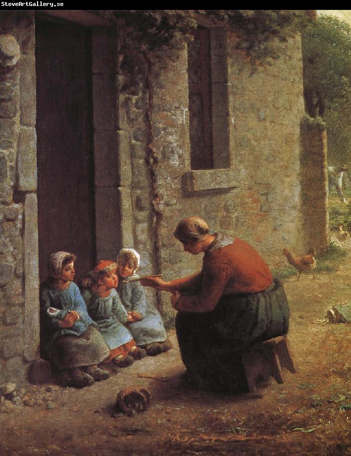 Jean Francois Millet Woman feeding the children